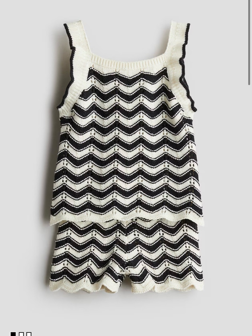 H&M Adorables - 2-PIECE COTTON POINTELLE-KNIT SET